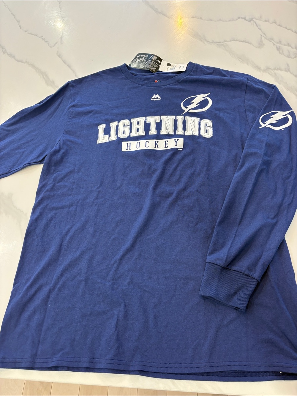 Majestic Navy Tampa Bay Lightning Long Sleeve Tee